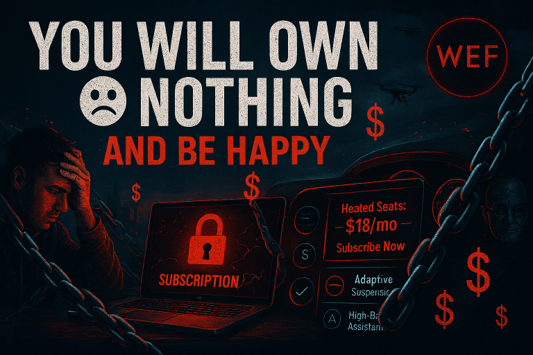 &ldquo;You&rsquo;ll Own Nothing and Be Happy&rdquo;: Welcome To The Subscription Nightmare They&rsquo;ve Been Planning All Along